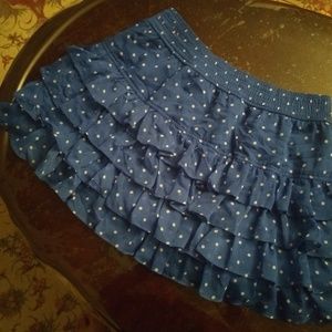 Hollister blue and white pocodot print skirt